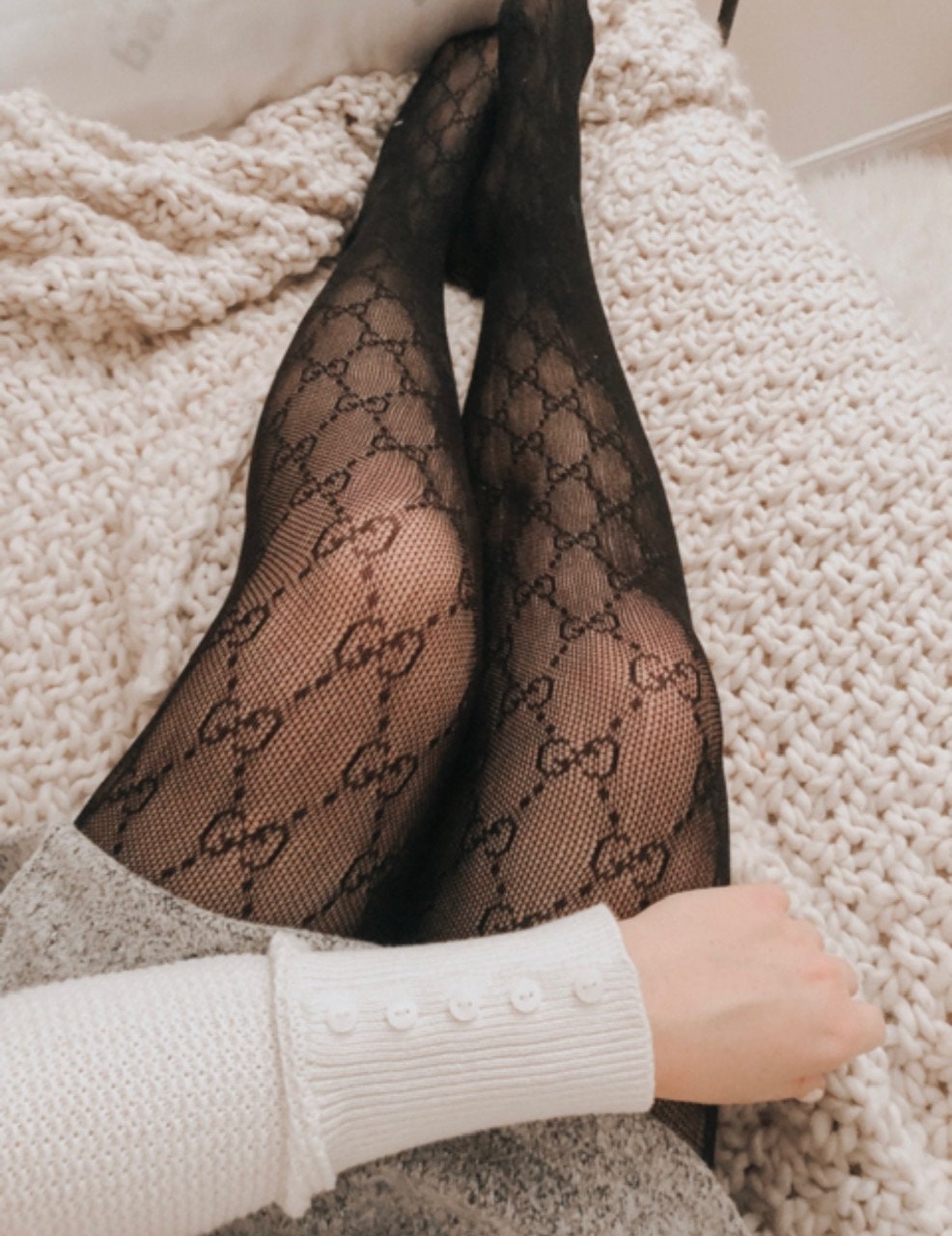 Gucci Jacquard-knit Tights in Natural