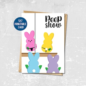 Carte de Pâques adulte drôle Peep Show, carte de voeux adulte imprimable Peeps de Pâques, cadeau de Pâques unique