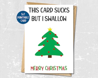 Dirty Christmas Card, Funny Christmas Card for him, Printable funny holiday card, Naughty xmas card for husband, card for boyfriend