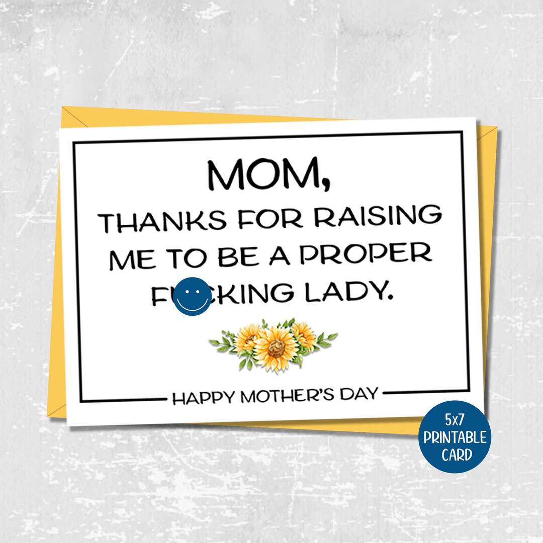 Sarcastic Mother's Day Card, Funny Card for Mom, Happy Mothers Day ...