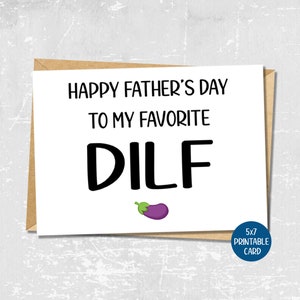 Funny Fathers Day card from wife, Hilarious husband card, Printable DILF card for Dad, Witty Dad card, Father&#39;s Day gift from wife