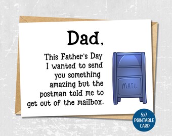 Tarjeta divertida del Día del Padre, tarjeta divertida de papá del hijo, tarjeta de felicitación hilarante, regalo sarcástico del Día del Padre de la hija, tarjeta Snarky para papá