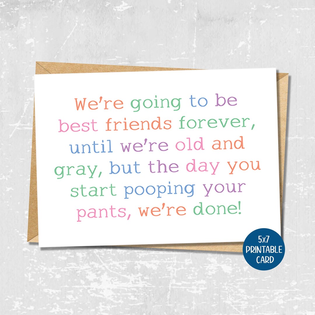 Funny Card for Best Friend, Sarcastic Birthday Card for Her, Printable ...