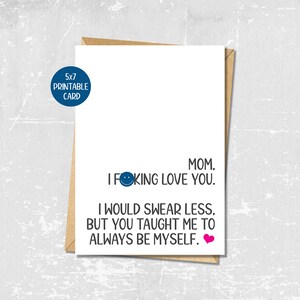 Funny Mother&#39;s Day Card for Mom, Sarcastic Greeting Card for Mom, Funny Mom Card, Happy Mothers Day snarky card, Printable birthday card
