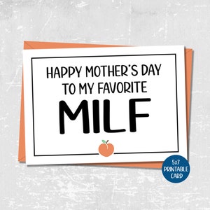 Snarky Mother's Day Card from Husband, Funny Card For Wife, MILF Mothers Day Card, Rude Mom Card, Happy Mother's Day printable card