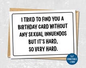 Sarcastic card for him, Funny birthday card for her, printable birthday card, happy birthday greeting card, adult birthday card