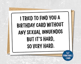Sarcastic card for him, Funny birthday card for her, printable birthday card, happy birthday greeting card, adult birthday card