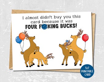 Funny birthday card for friend, printable birthday card for him, happy birthday greeting card, sarcastic card, adult birthday card