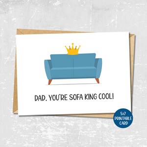 Grappige papa kaart van zoon, grappige vaders dagkaart van dochter, sarcastische papa kaart, humoristische kaart voor papa, afdrukbare wenskaart