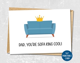 Tarjeta de papá divertida de hijo, tarjeta divertida del Día del Padre de hija, tarjeta de papá sarcástico, tarjeta humorística para papá, tarjeta de felicitación imprimible