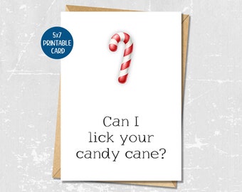 Freche Weihnachtskarte Für Ehemann Oder Freund – 'Let Me Lick Your Candy Cane', Mit Umschlag, 20,5 X 13,5 Cm
