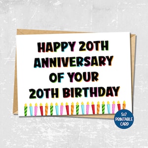 Carte de 40e anniversaire, carte d'anniversaire imprimable, carte de voeux de joyeux anniversaire, carte d'anniversaire amusante pour lui, carte de dernière minute pour elle
