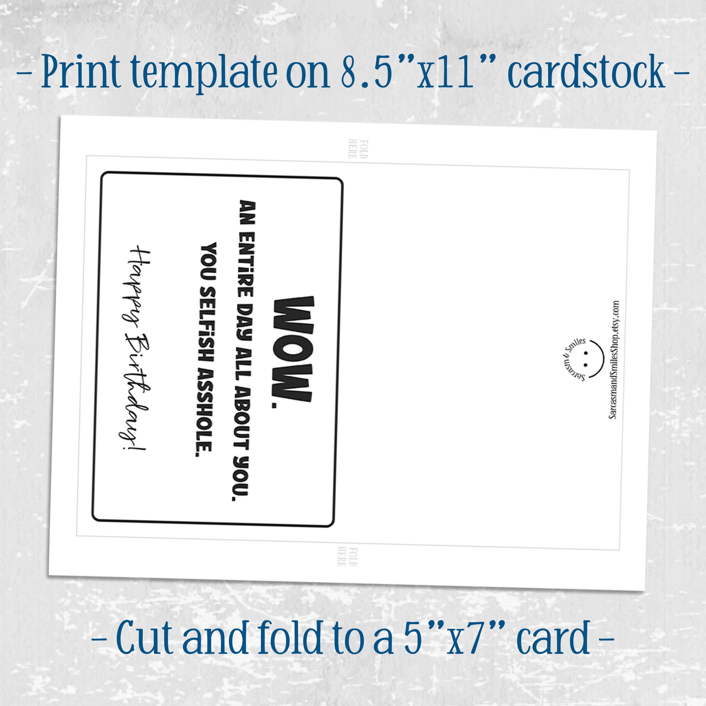 Sarcastic Birthday Card Printable Birthday Card Happy - Etsy