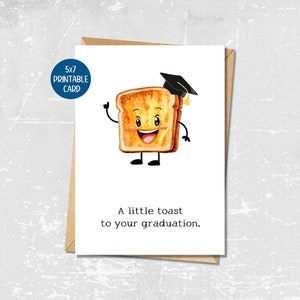 Carte drôle de remise des diplômes, remise des diplômes du secondaire, carte imprimable de remise des diplômes universitaires, pain grillé à l'occasion de votre remise des diplômes, cadeau pour un diplômé, carte de diplômé pour lui