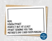 Funny Mother's Day card, Sarcastic Cards for Mom, Happy Mothers Day printable card, Snarky greeting cards, Witty Mom card