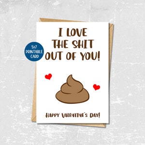 Lustige Valentinstag-Karte für ihn, lustige Frau-Karte, sarkastische Valentinstag-Karte für sie, ich liebe die Scheiße aus dir, Erwachsenen-Valentinstag-Karte