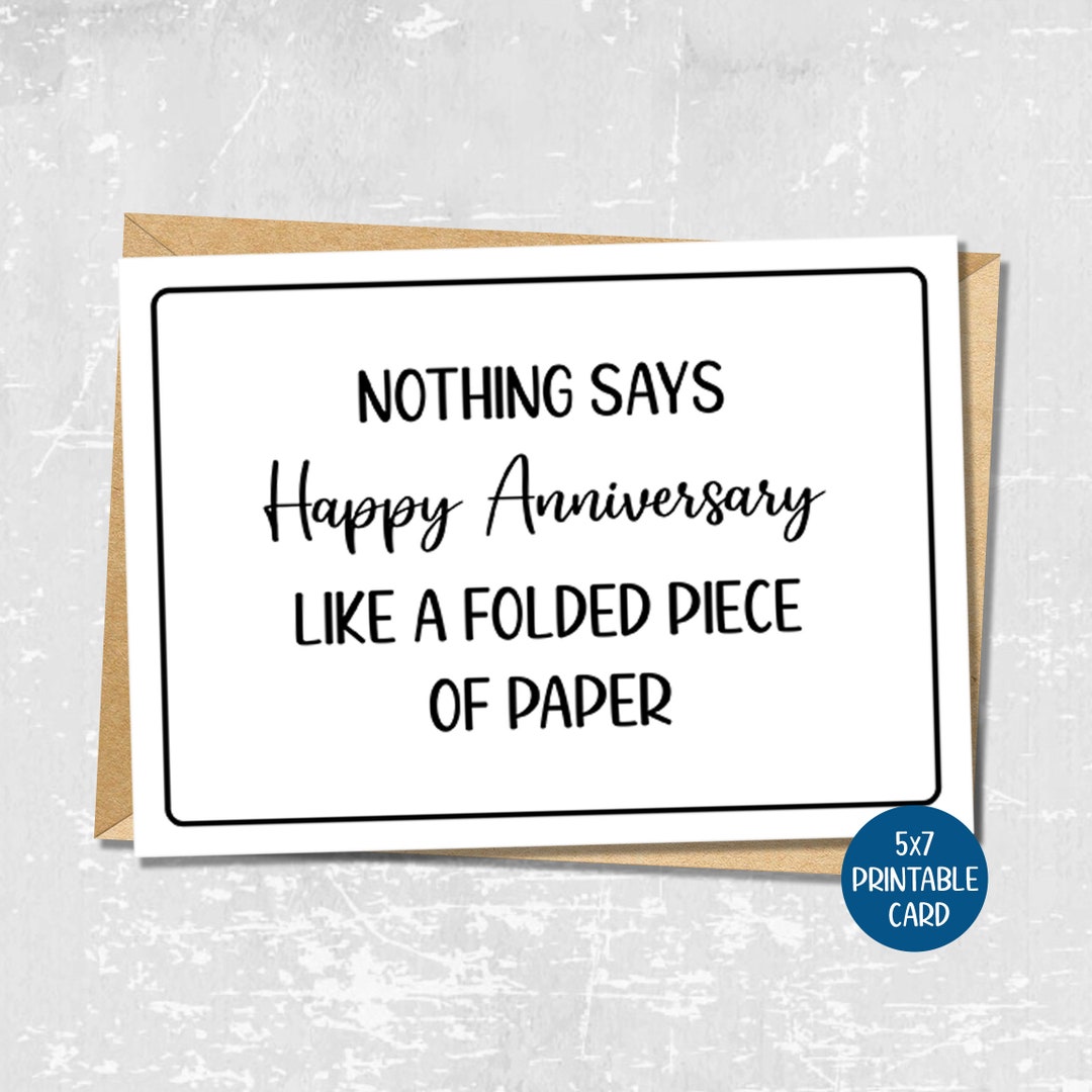 Funny Anniversary Card for Couple, Printable Happy Anniversary Card ...