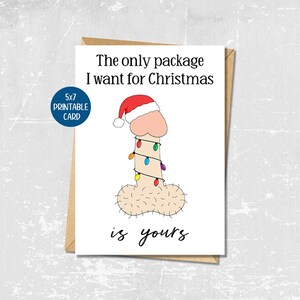 Funny Christmas Cards, Christmas Card, Printable funny holiday card, Naughty Christmas card for husband boyfriend, Rude Xmas card for him
