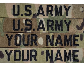 4 Pc OCP Custom Name & Army Tape Set(Sew On or Hook)