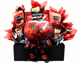 Bouquet Saint-Valentin séché et chocolat pour lui