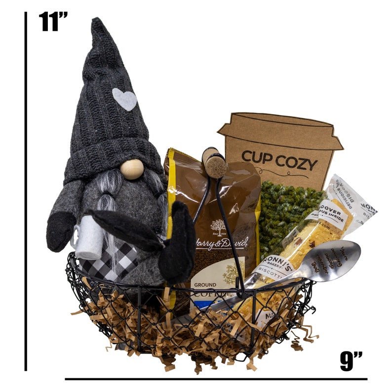 Gnome Kinda Day Coffee Lovers Gift Basket with Hand Knitted Cup Cozy image 10