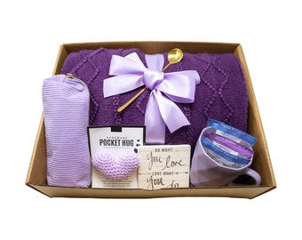 Cozy Blanket Gift Set Box with Purple Theme