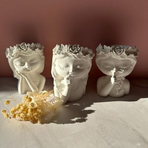 Flower girl l Girl&#39;s head l Gift idea l Decorative figure