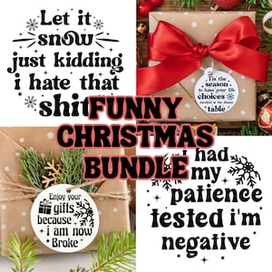 Vulgar Christmas Ornaments SVG, Funny Christmas Ornament SVG Bundle, Funny Ornament Svg Bundle, Funny Gift Tag SVG