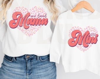 Retro Mama and Mini PNG Sublimation Design (Digital Download)
