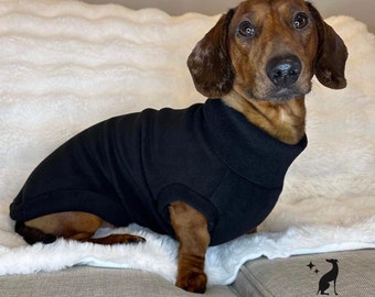 MORE COLOURS dachshund sleeveless jumper, fleece dogwear, dachshund clothing, fleece dogwear, dachshund jersey jumper, sausage dog jumper