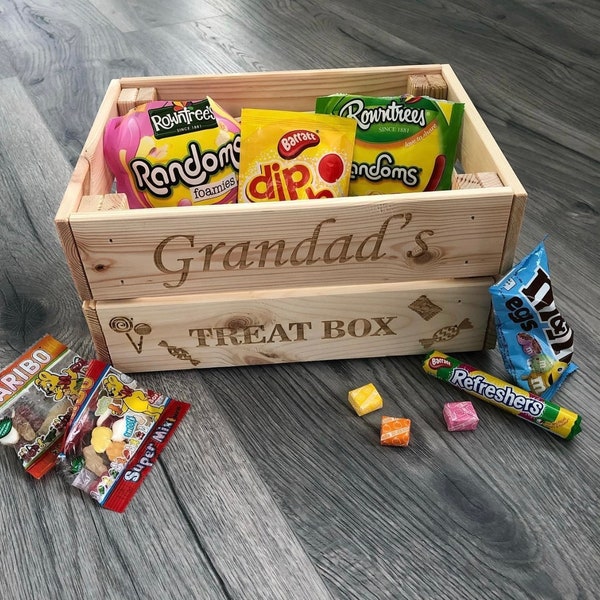 Personalised sweet candy treat engraved crate