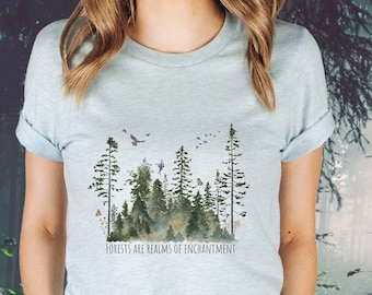 Wald-T-Shirt, Waldbäume T-Shirt, verzauberter Forestcore, Fairycore-t-Shirt, Unisex t-shirt