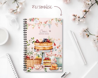 Personalized Recipe Book Spiral Notebook, Customizable Softcover Recipes Cake A5 Journal
