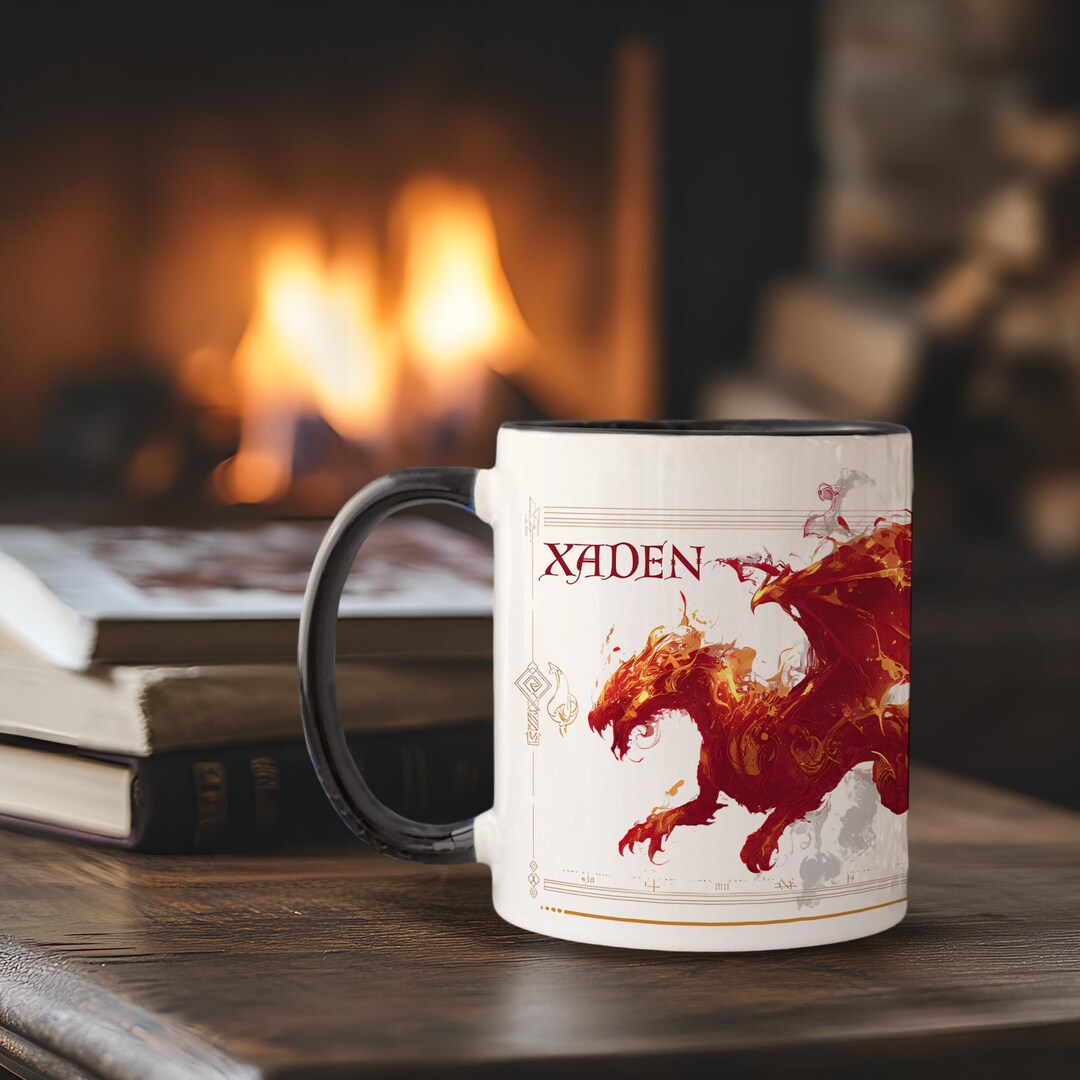 Custom Mythical Dragon Mug, Personalized Fantasy Coffee Cup With Quote ...