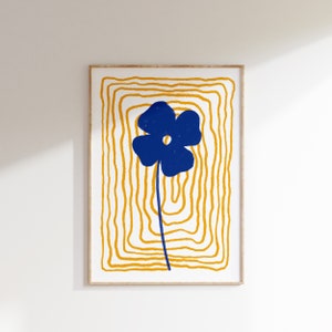 Abstraktes Blumenposter • Buntes Kunstplakat, Maximalistische Wandkunst, Dopamin-Dekor, trendige Wandkunst, Blumenmarkt-Druck, Blumenwandkunst