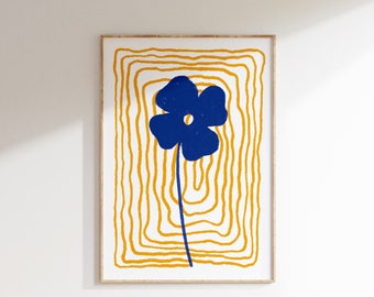 Abstract Flower Art Print • Gouache Brush, Maximalist Decor