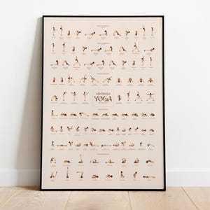 Ashtanga Primär Serie • Dunkle Haut • Yoga Poster, Yoga Poses Poster, Ashtanga Yoga Poster, Yoga Wand Kunst, Yoga Studio Dekor