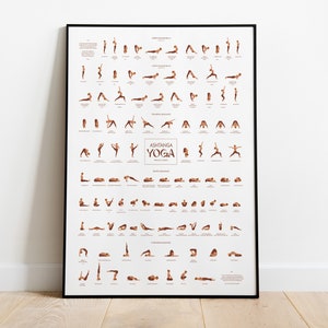Ashtanga Primär Serie • Yoga Poster, Yoga Posen Poster, Ashtanga Yoga Poster, Yoga Wandkunst, Yoga Posen Kunst, Yoga Studio Dekor