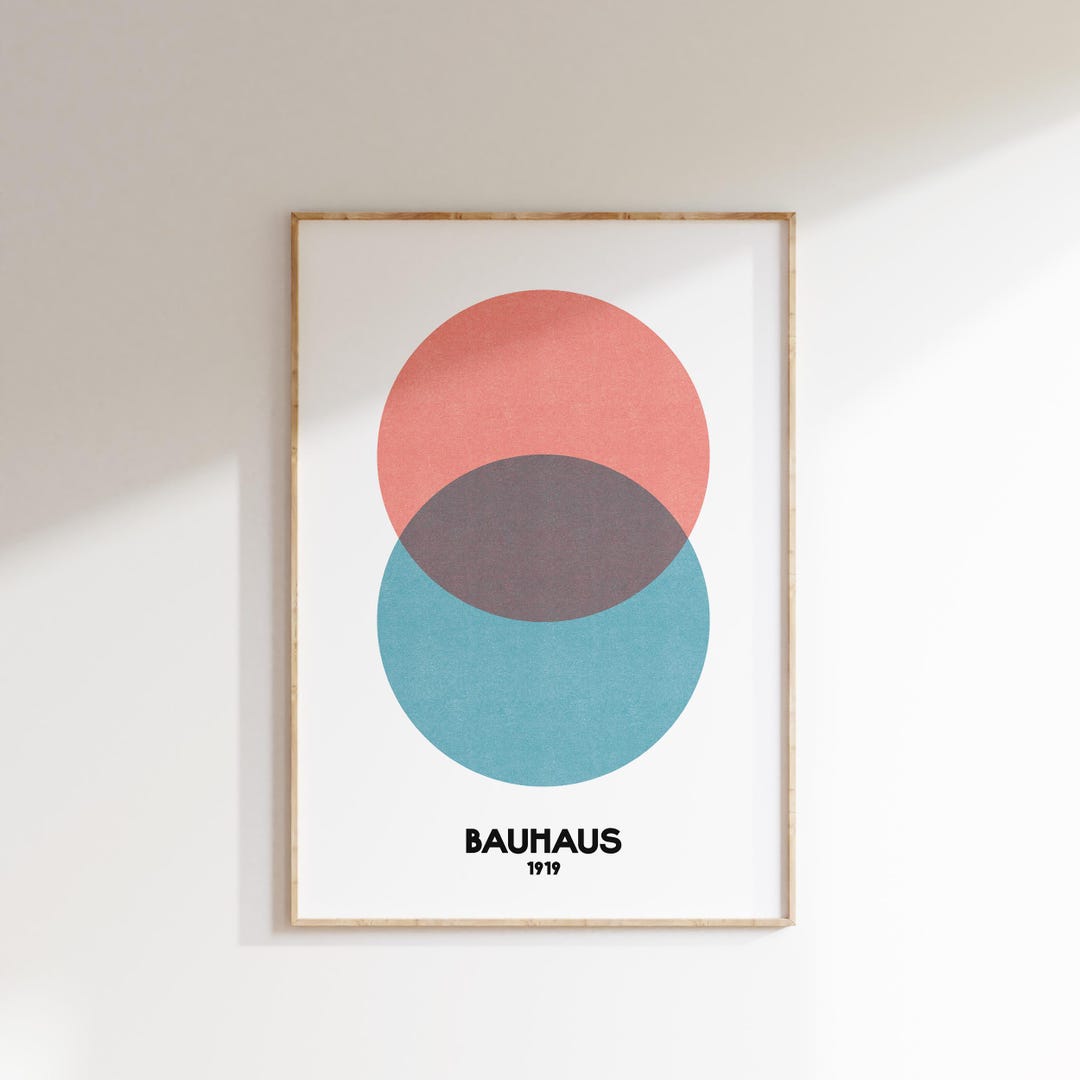 Bauhaus Art Print • Red & Blue Circles • Vintage Geometric Wall Art ...