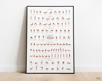 Ashtanga Second Series Poster • Yoga Poster Wall Art • Sizes 12x16" - 28x39″