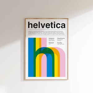 Poster del carattere Helvetica • Poster del carattere Helvetica, poster tipografico, regalo per designer, regalo per scrittori, poster decorativo per agenzia pubblicitaria