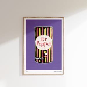 Dr Pepper Vintage Soda Can Poster • Retro Kitchen Wall Art Print • Sizes 5x7&quot; - 12x18″