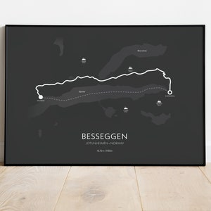 Besseggen Trail Poster • Hiking Map Wall Art Print • Sizes 8x12&quot; - 20x28&quot;
