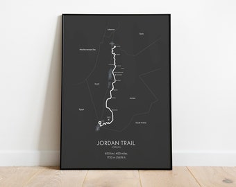 Jordan Trail Poster • Hiking Map Wall Art Print • Sizes 8x12" - 20x28"