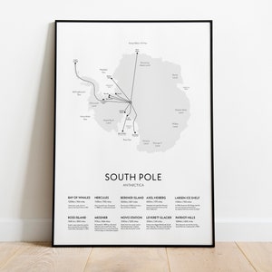 Impression de l'expédition au pôle Sud, affiche d'aventure, affiche de voyage, affiche d'expédition, Antarctique