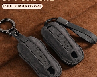 Key case Porsche Alcantara, 911 992 718 987 Carrera GTS Macan Cayenne taycan Porsche 911 Keychain, Porsche accessory, Porsche gifts