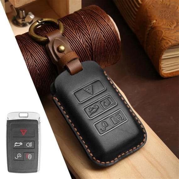 Buy For Land Rover Genuine Leather Key Fob Cover With Keychain,key Case