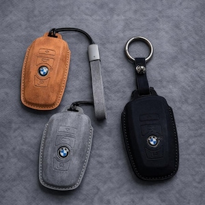Capa protetora para chave BMW, em couro, para BMW Série 1, 3, 5 e 7 (530 F48), X1, X2, X3, X4, X5 e X6.