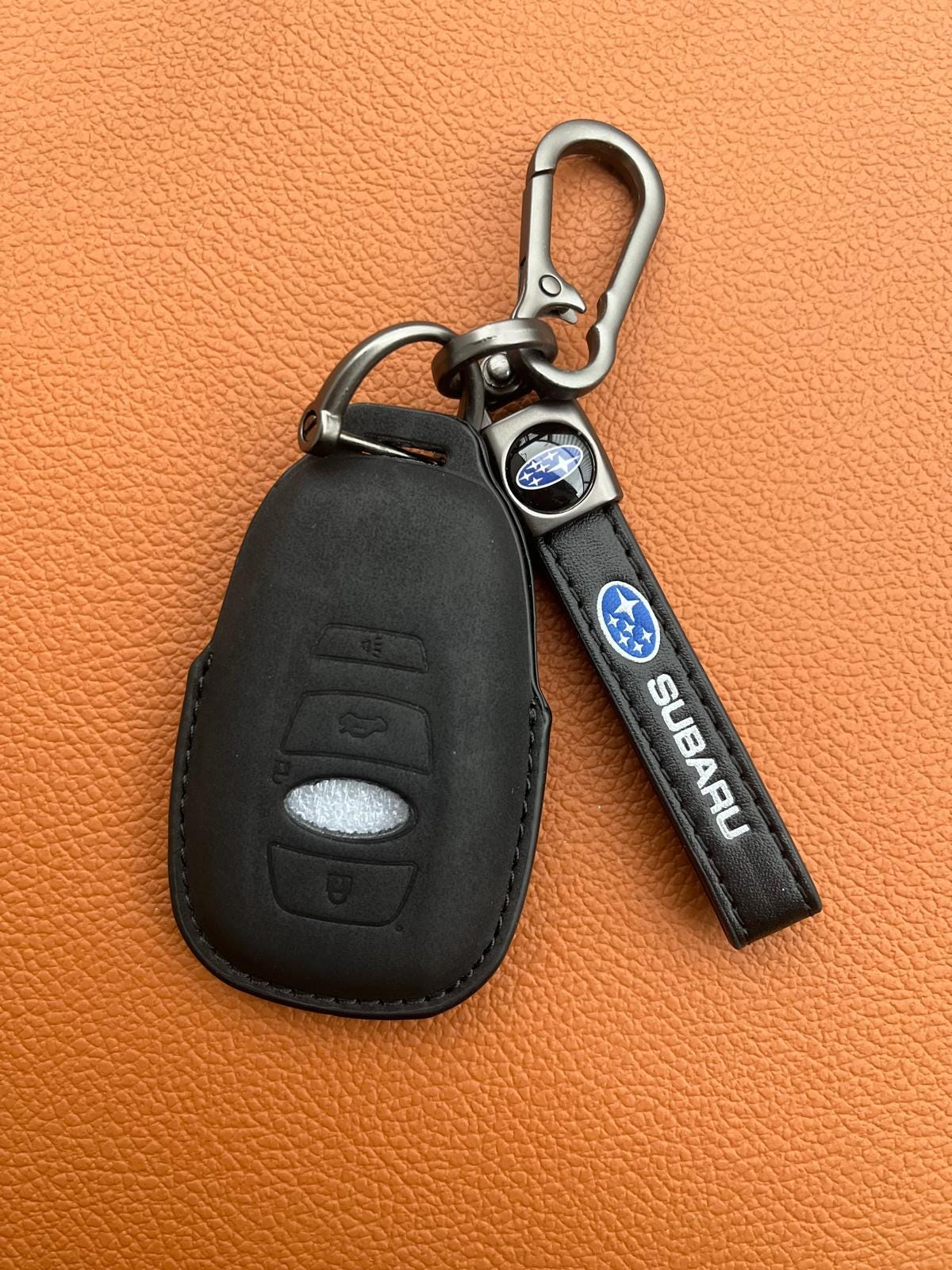 For Subaru Key Fob Cover With Keychain, Leather Full Protection