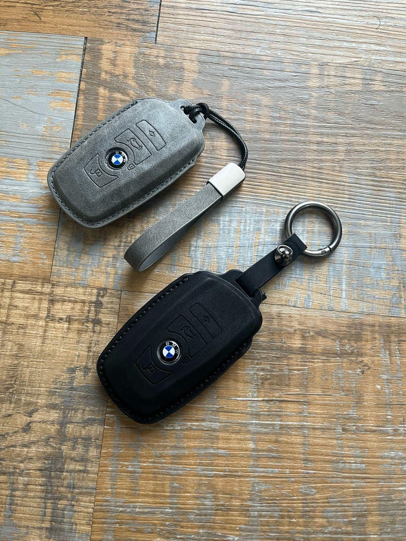 BMW Key Fob Cover Case Keychain, Leather Key Shell Cover Holder for BMW 1 3 5 7 Series 530 F48 X1 X2 X3 X4 X5 X6